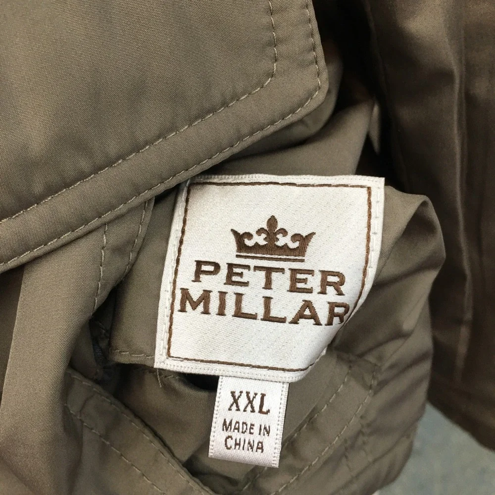 Peter Millar‎ Prato Reversible Coat Jacket Size XXL Brown Gray Full Zip Buttons